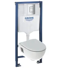Комплект инсталляция Grohe 38772P00 с подвесным унитазом безободковым Geberit Renova Premium 500.800.00.1 хром матовый (38800P00)