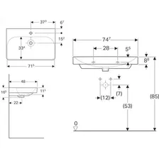 Раковина GEBERIT SMYLE SQUARE 48x75 500.249.01.1