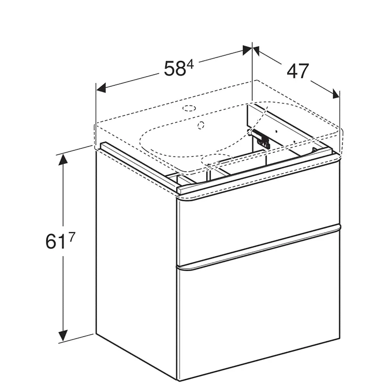 Тумба под раковину Geberit Smyle Square 58x61 500.352.JR.1 пекан-0