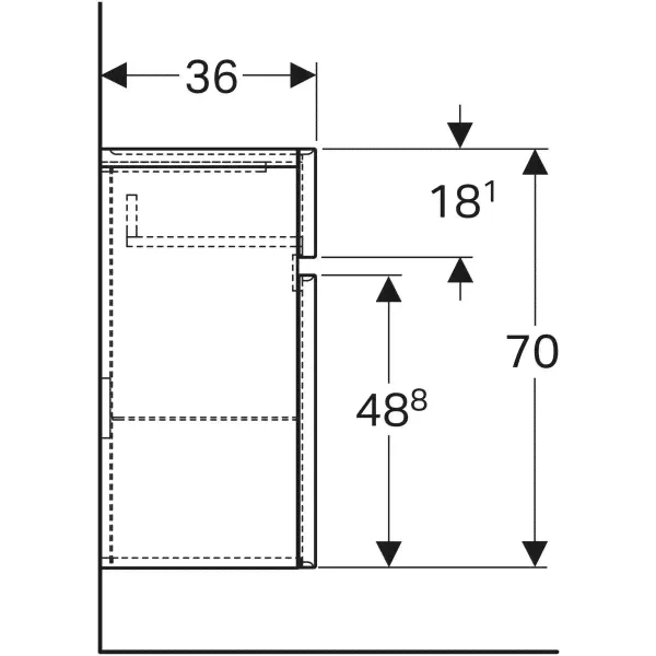 Шкаф Geberit Renova Plan 39 см 869020000-1