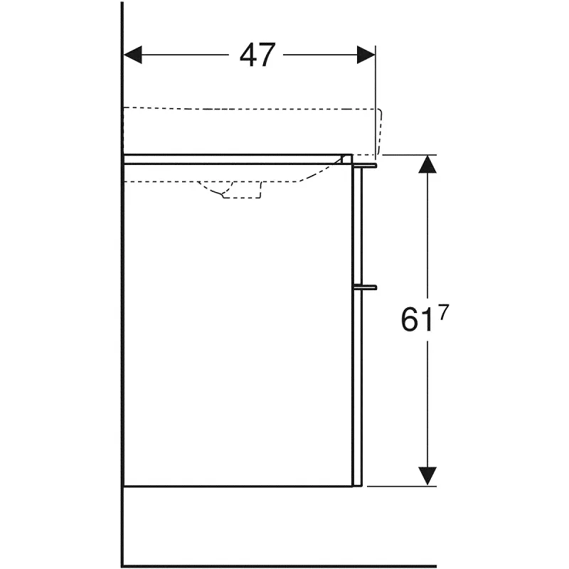 Тумба под раковину Geberit Smyle Square 58x61 500.352.JR.1 пекан-2