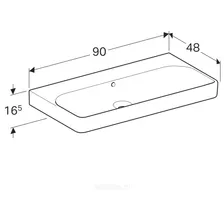 Раковина Geberit Smyle Square 500.250.01.1 Белый 90