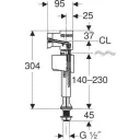 Впускной клапан Geberit ImpulsBasic340 136.726.00.1 1/2"