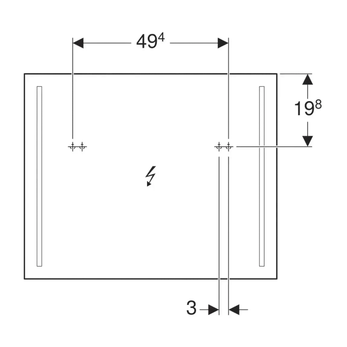 Зеркало 80х65 см Geberit Option Basic 500.588.00.1-3