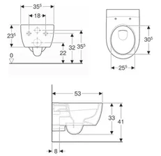 Чаша подвесного унитаза Geberit iCon Rimfree 204060000 безободковая